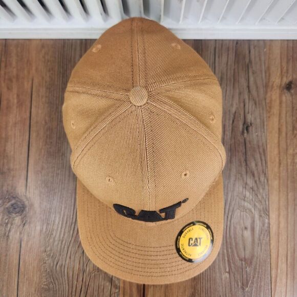CAT Caterpillar Hat Cap Snapback Brown Canvas Work Mens Equipment Jobsite Brand - Picture 7 of 11